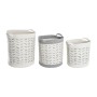 Set de basket DKD Home Decor Blanc Gris 35 x 35 x 40 cm 3 Pièces