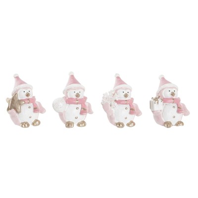 Décorations de Noël DKD Home Decor Résine Bonhomme de Neige (3,5 x 2,5 x 4 cm) (4 Unités)