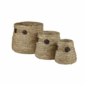 Basket set DKD Home Decor Natural Seagrass 30 x 30 x 28 cm 3 Pieces