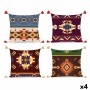 Cushion DKD Home Decor Polyester Multicolour Ikat (45 x 10 x 45 cm) (4 Units)
