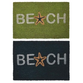 Paillasson DKD Home Decor Bleu Turquoise Caoutchouc (60 x 40 x 1,5 cm) (2 Unités)