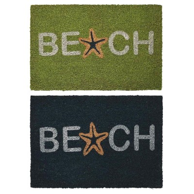 Paillasson DKD Home Decor Bleu Turquoise Caoutchouc (60 x 40 x 1,5 cm) (2 Unités)