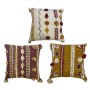 Cushion DKD Home Decor 40 x 15 x 40 cm White Maroon Mustard (3 Pieces)