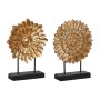 Decorative Figure DKD Home Decor 25 x 8 x 34 cm Black Golden Modern Circles (2 Units)