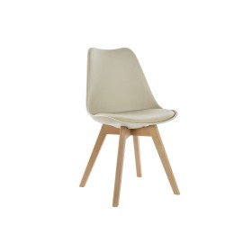 Chaise DKD Home Decor Beige Naturel Mousse polypropylène Bois de hêtre Polyuréthane 48 x 54 x 82 cm 48 x 55 x 83 cm