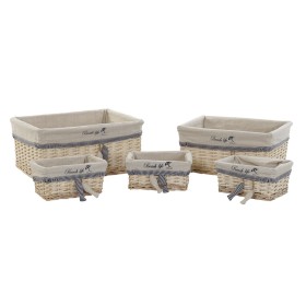 Basket set DKD Home Decor Spirals Mediterranean 48 x 38 x 13 cm
