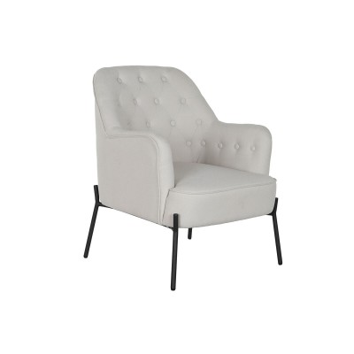 Fauteuil DKD Home Decor Noir Beige Métal 65 x 73 x 79,5 cm