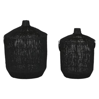 Basket set Home ESPRIT Black Jute Metal (2 Pieces)