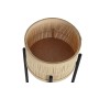 Set of Planters Home ESPRIT Black Natural Metal Bamboo 31 x 31 x 103 cm (3 Pieces)