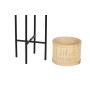 Set de pots de fleurs Home ESPRIT Noir Naturel Métal Bambou 31 x 31 x 103 cm (3 Pièces)