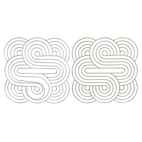 Wall Decoration DKD Home Decor Golden Silver Abstract Oriental 61 x 1 x 61 cm (2 Units)