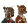 Decorative Figure DKD Home Decor Blue Brown Golden Leopard 16 x 9,5 x 23 cm (2 Units)