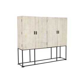 Armoire Home ESPRIT Blanc Noir Métal Bois de manguier 180 x 40 x 160 cm