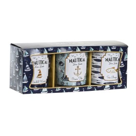 Bougie DKD Home Decor Bleu Cire Verre 17 x 5 x 6 cm (3 Unités)