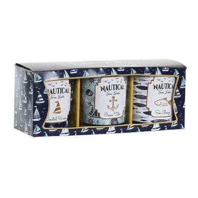 Candle DKD Home Decor Blue Wax Crystal 17 x 5 x 6 cm (3 Units)