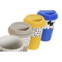 Cup with lid DKD Home Decor Multicolour animals Urban 400 ml (4 Units)