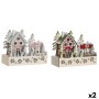Décorations de Noël DKD Home Decor Rouge Rose 21 x 9,5 x 19 cm (2 Unités)