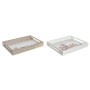 Plateau apéritif DKD Home Decor Multicouleur Bois MDF Cottage Maisons (2 Unités) (40 x 30 x 5 cm)