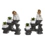 Decorative Figure DKD Home Decor Black Golden White Resin Monk Oriental (21 x 7,5 x 25 cm) (2 Units)