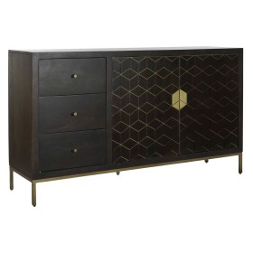 Buffet DKD Home Decor Noir Doré Brun foncé Métal Acacia 160 x 40 x 90 cm