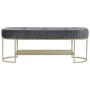 Banquette DKD Home Decor Gris Doré Métal 120 x 40 x 45 cm