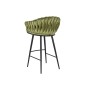 Stool DKD Home Decor Black Green Velvet Metal 61 x 52 x 101 cm