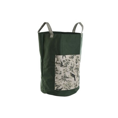Garden waste bag Home ESPRIT White Green Cotton 40 x 40 x 60 cm