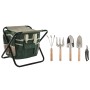 Kit d'outils de jardin Home ESPRIT Noir Vert Argenté Naturel Polyester Aluminium 7 Pièces