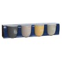 Ensemble de 4 mugs Home ESPRIT Jaune Beige Gris Rose Porcelaine 410 ml 13 x 9 x 9,4 cm