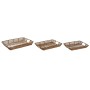 Set of trays Home ESPRIT Natural Metal 44 x 32 x 6 cm (3 Units)