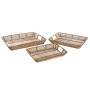 Set of trays Home ESPRIT Natural Metal 44 x 32 x 6 cm (3 Units)