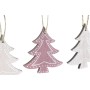 Hanging decoration DKD Home Decor Pink Light Pink Wood 6,5 x 1 x 6,5 cm (9 Pieces) (3 Units)