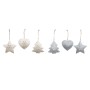 Décoration Suspendue DKD Home Decor Blanc Gris Métal 7 x 2 x 7 cm (6 Pièces) (2 Unités)