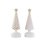 Décorations de Noël DKD Home Decor Blanc Doré 9 x 9 x 25 cm (2 Unités)