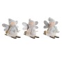 Décorations de Noël DKD Home Decor Blanc Gris Fée 12 x 8 x 10 cm (3 Unités)