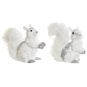 Christmas bauble DKD Home Decor White Squirrel 22 x 11 x 22 cm (2 Units)