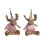 Christmas bauble DKD Home Decor Brown Pink Golden Reindeer 27 x 16 x 42 cm (2 Units)