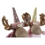 Christmas bauble DKD Home Decor Brown Pink Golden Reindeer 27 x 16 x 42 cm (2 Units)