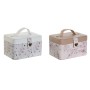 Boîte à bijoux DKD Home Decor Bleu Gris Camel Rose clair Polyuréthane Miroir 17 x 12 x 10 cm (2 Unités)