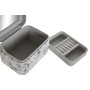 Boîte à bijoux DKD Home Decor Blanc Gris Lila Rose clair Polyuréthane Miroir 17 x 12 x 10 cm (2 Unités)