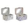 Boîte à bijoux DKD Home Decor Blanc Gris Lila Rose clair Polyuréthane Miroir 17 x 12 x 10 cm (2 Unités)