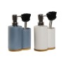 2-in-1 Soap Dispenser for the Kitchen Sink DKD Home Decor Bamboo Stainless steel Dolomite 11,5 x 6,5 x 18,5 cm (2 Units)