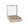 Box for Infusions DKD Home Decor Blue White Black Natural Metal Crystal MDF Wood 24 x 24 x 6,5 cm (2 Units)