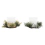 Bougie DKD Home Decor Doré Argenté Noël 15 x 15 x 5 cm (2 Unités)
