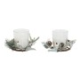 Candle Set DKD Home Decor White Christmas 10 x 10 x 7 cm 19 x 10.5 x 7 cm (2 Units)