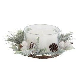 Candle DKD Home Decor White Christmas 15 x 15 x 5.5 cm 13 x 13 x 5,5 cm