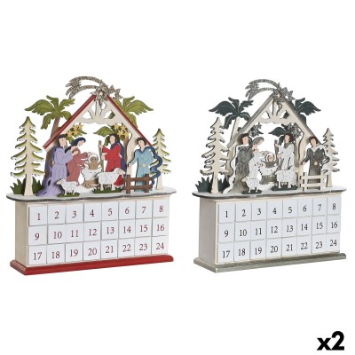 Advent Calendar DKD Home Decor Wood 34 x 8,5 x 36,5 cm (2 Units)