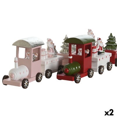 Décorations de Noël DKD Home Decor Rouge Vert 35,5 x 5 x 8,8 cm (2 Unités)