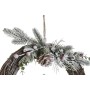 Couronne de Noël DKD Home Decor Naturel osier Ananas Enneigé 32 x 7 x 32 cm (2 Unités)