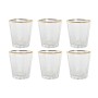 Set de Verres Home ESPRIT Transparent Doré Verre Avec relief 350 ml (6 Unités)